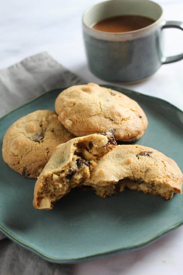 These thick and moreish chocolate and hazelnut cookies have the ultimate combo of semi-sweet chocolate, crunchy hazelnuts plus a hint of salt.