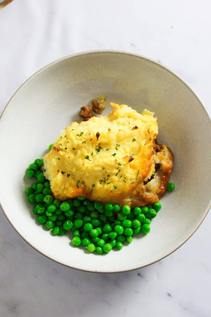 cottage pie with peas
