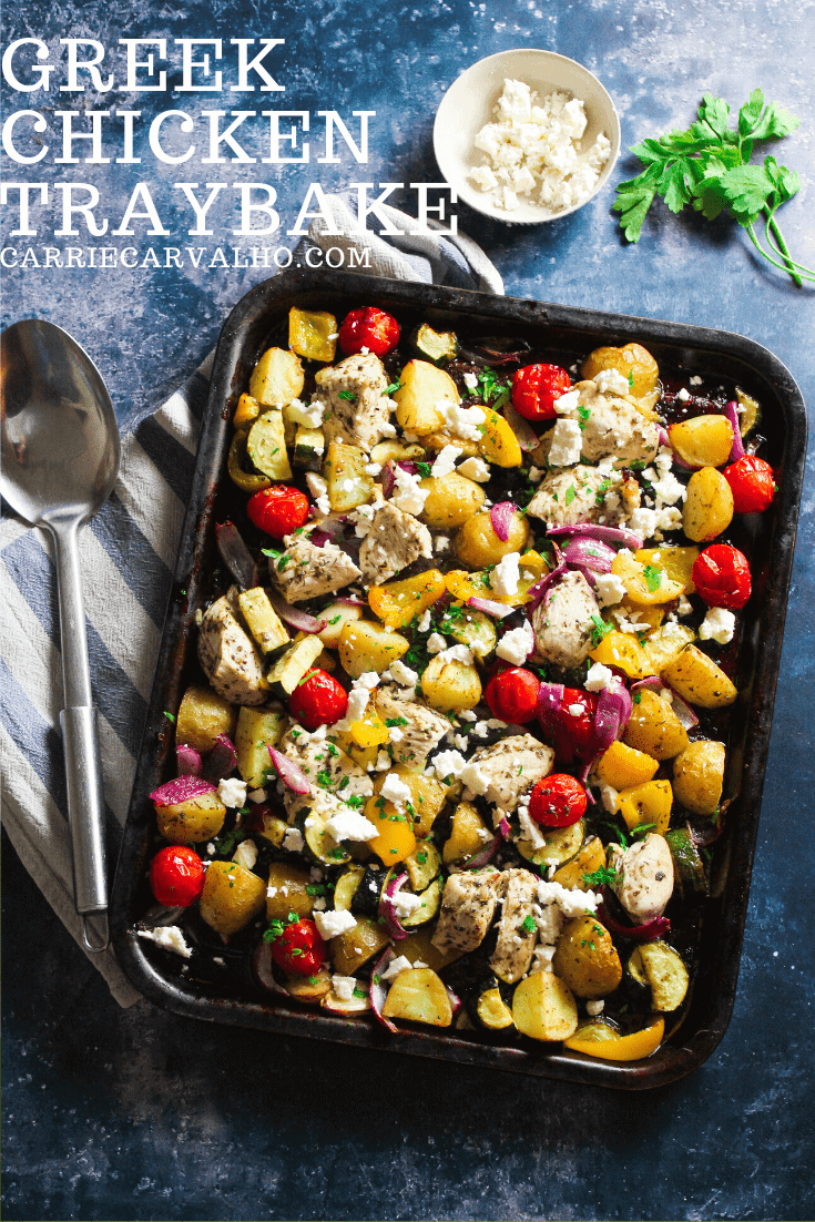 Greek Chicken Tray Bake with Potato and Vegetables