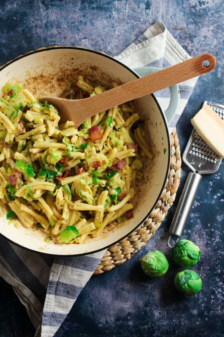 Brussels Sprouts and Bacon Carbonara