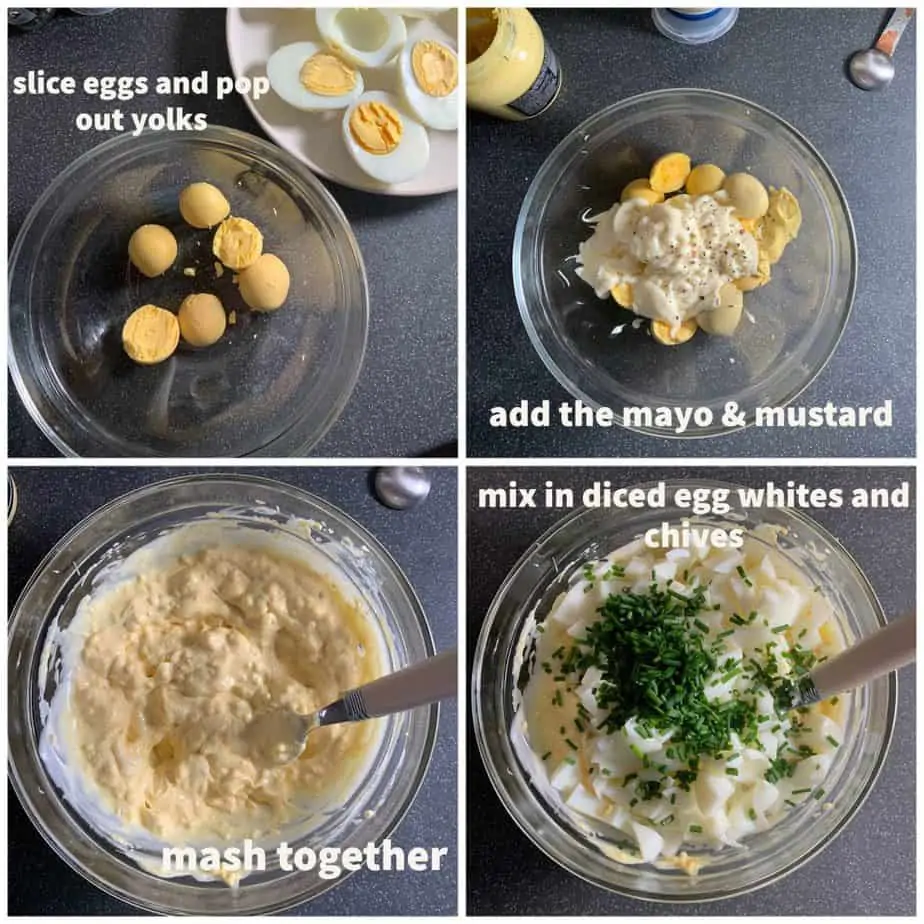 process shots of egg mayonnaise 