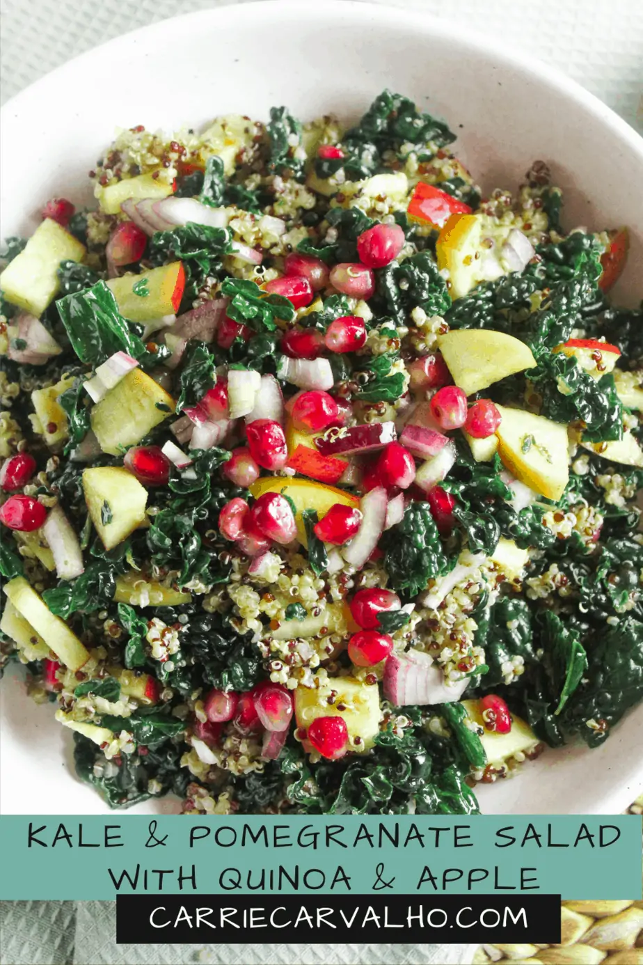 Kale and Pomegranate Salad with Apple and Quinoa