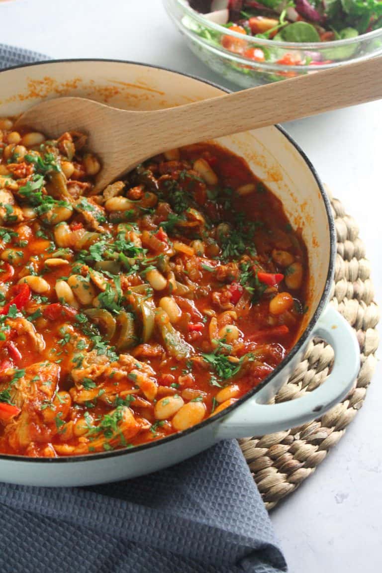 Chicken and Chorizo Stew with Cannellini Beans
