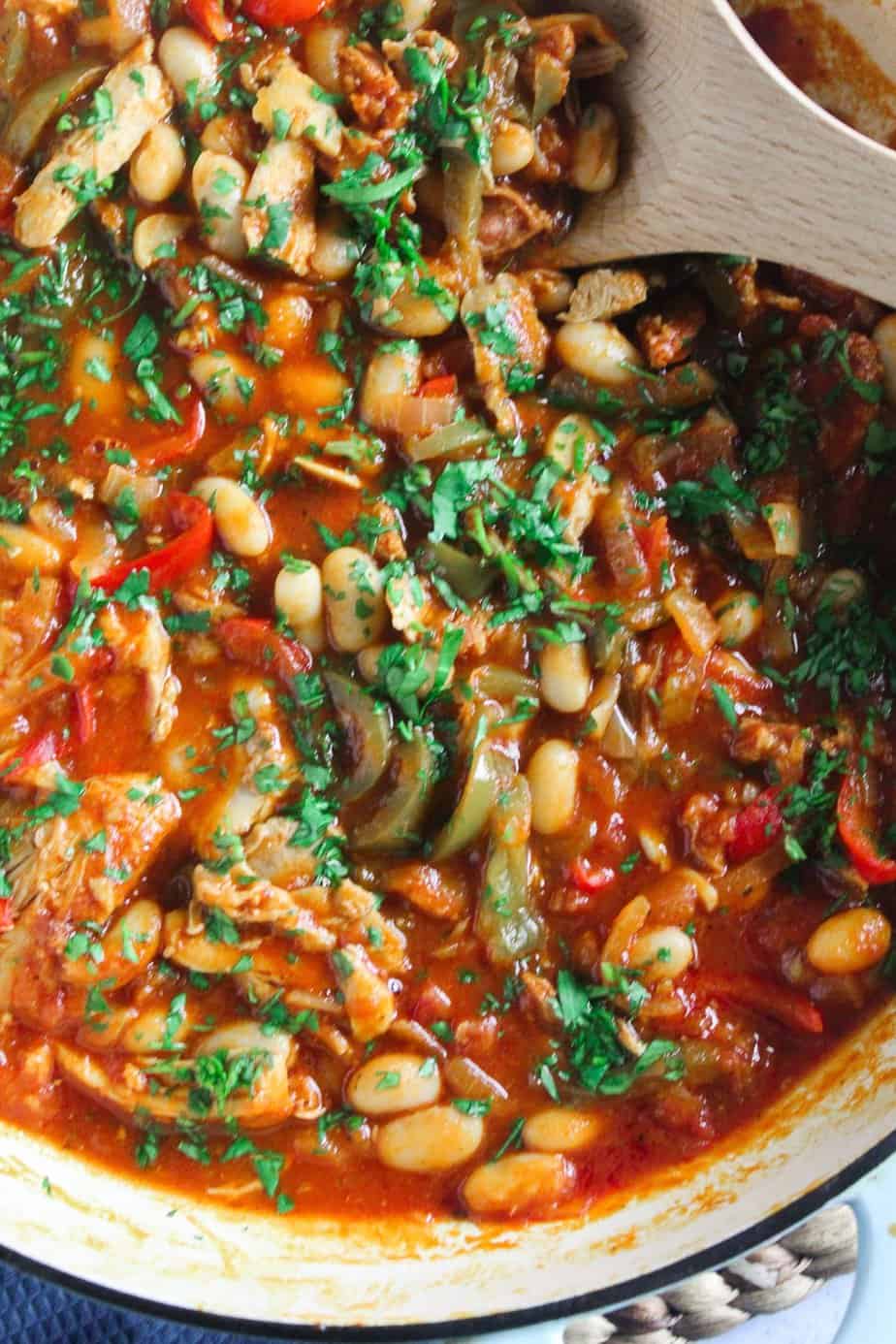 Chicken and Chorizo Stew with Cannellini Beans