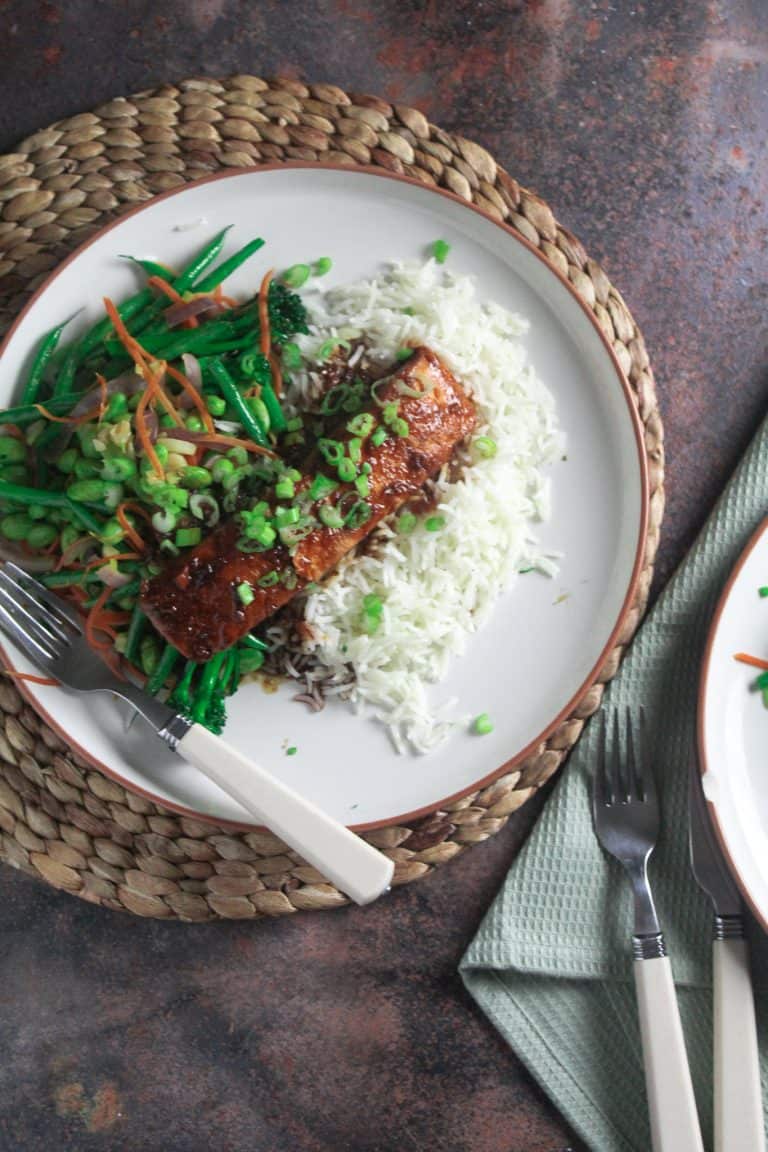 Sweet Chilli & Soy Salmon with Stir Fry Vegetables
