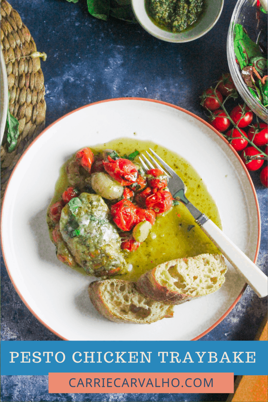 Pesto Chicken Traybake with Tomato and Mozzarella