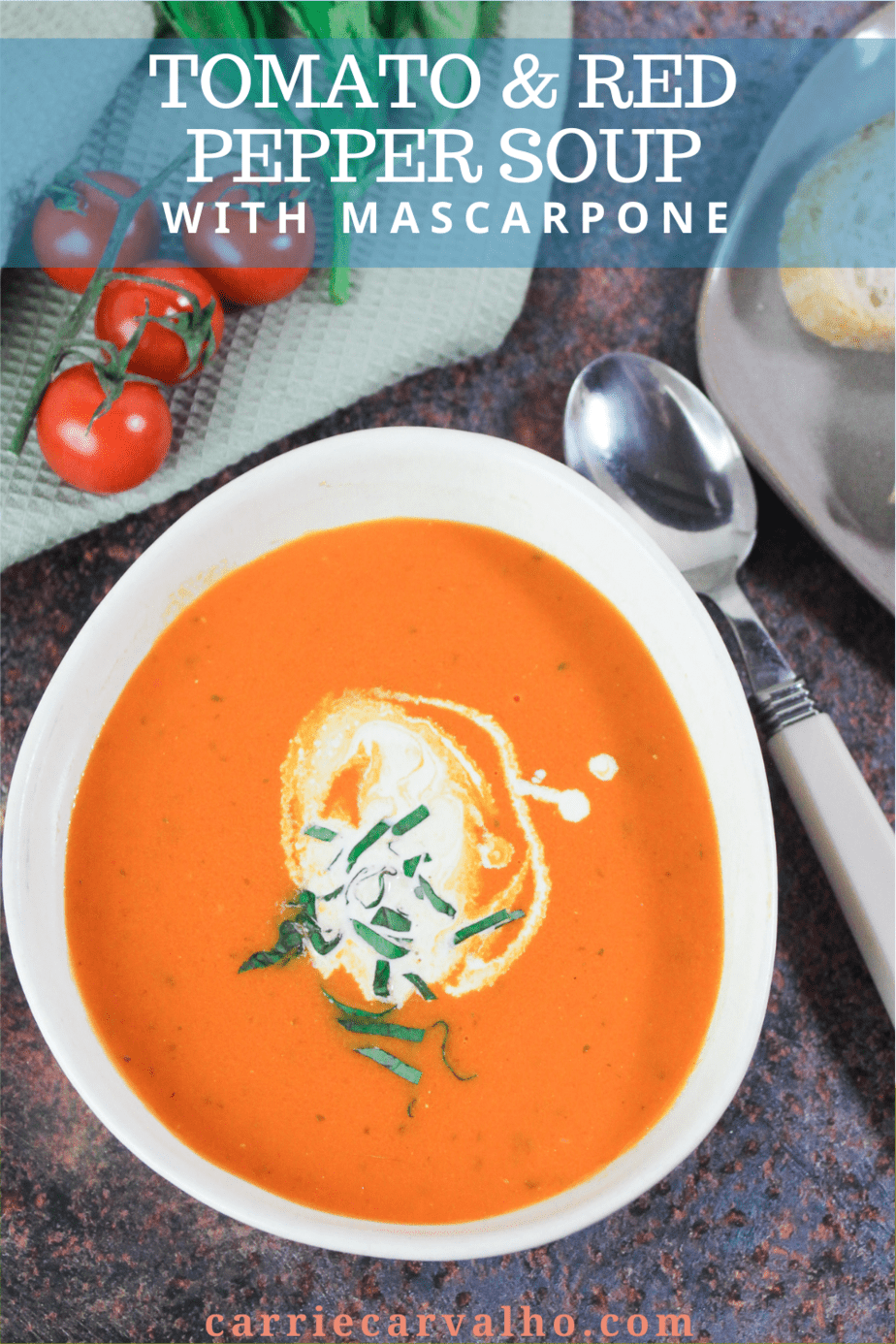 Easy Tomato, Red Pepper and Mascarpone Soup