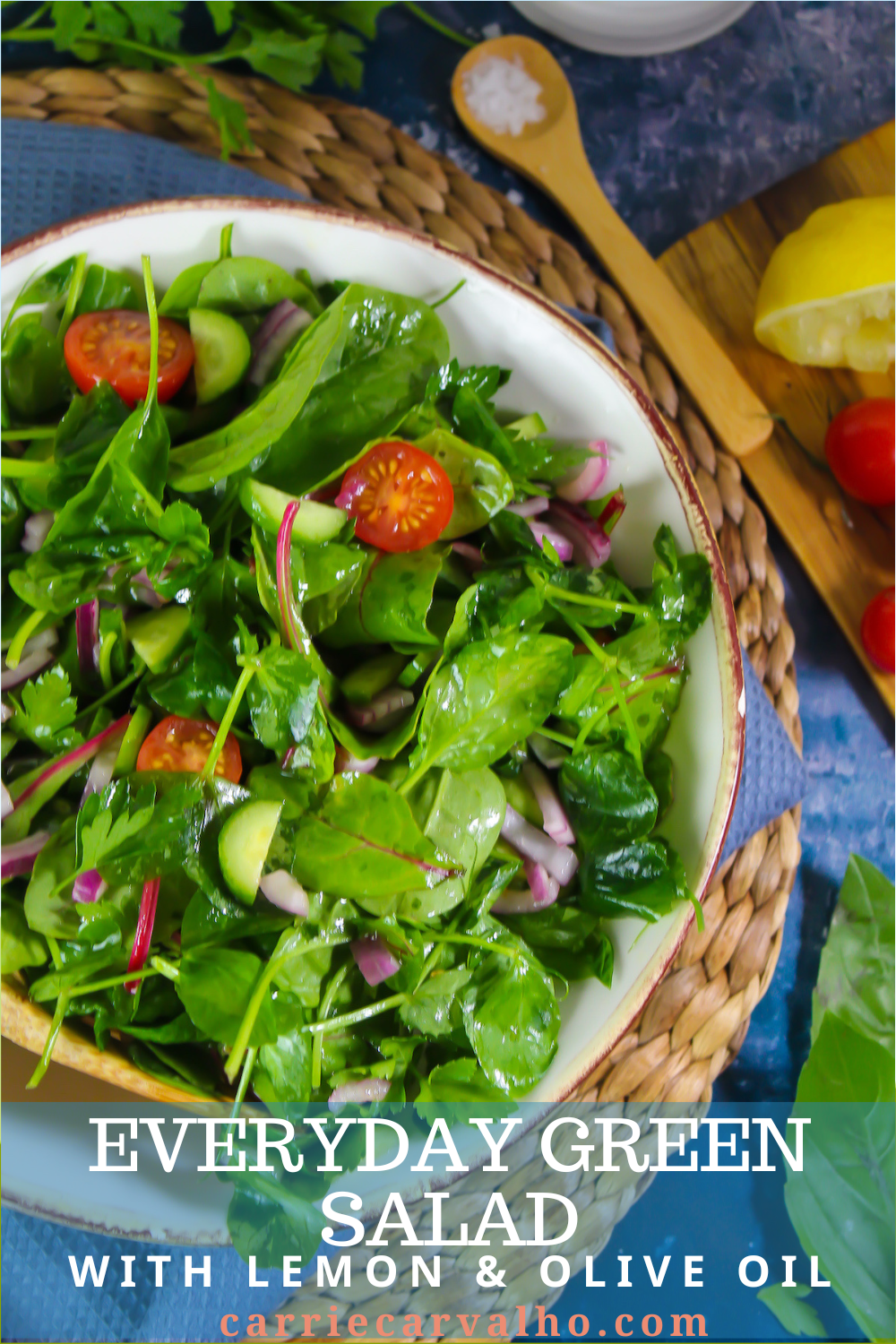 Easy Green Salad with Lemon and Olive Oil Dressing