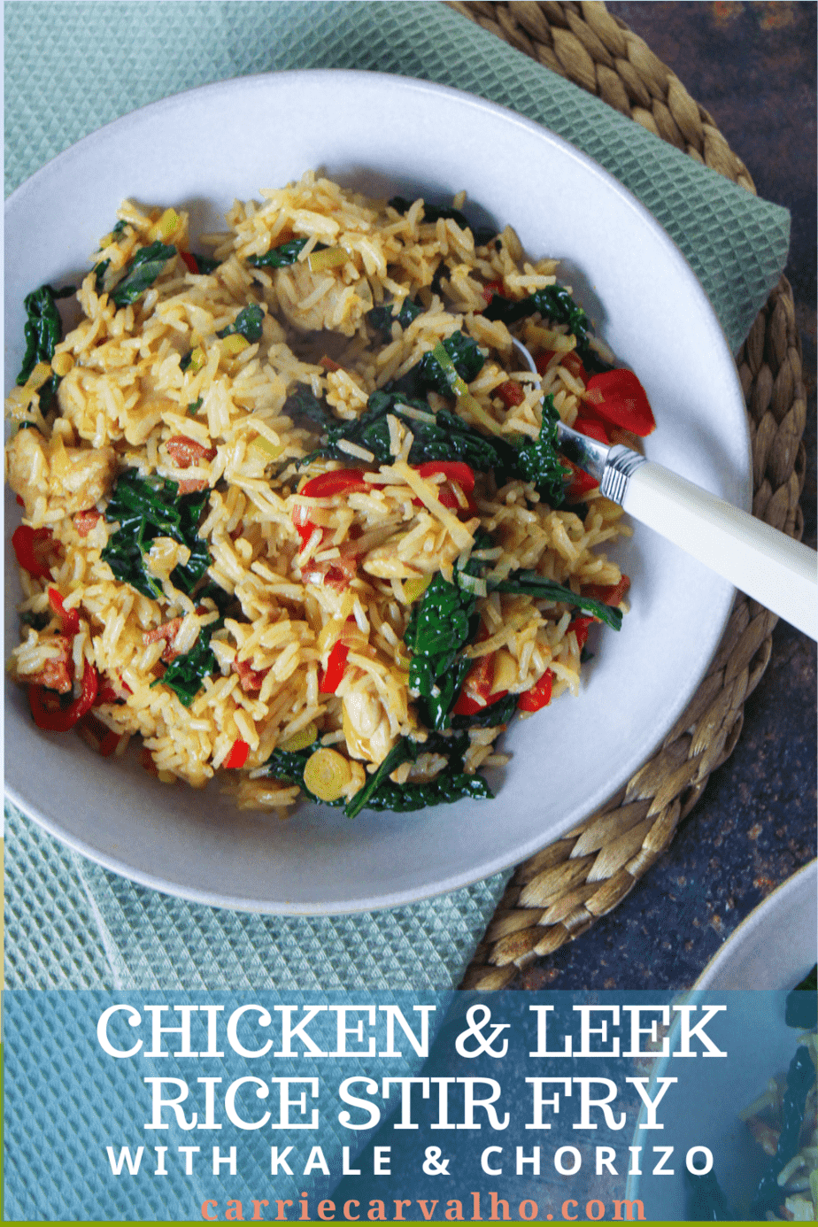 Chicken and Leek Stir-Fry with Chorizo and Kale