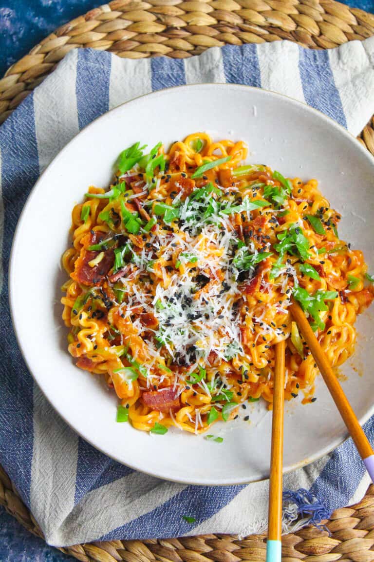 Spicy Carbonara Noodles