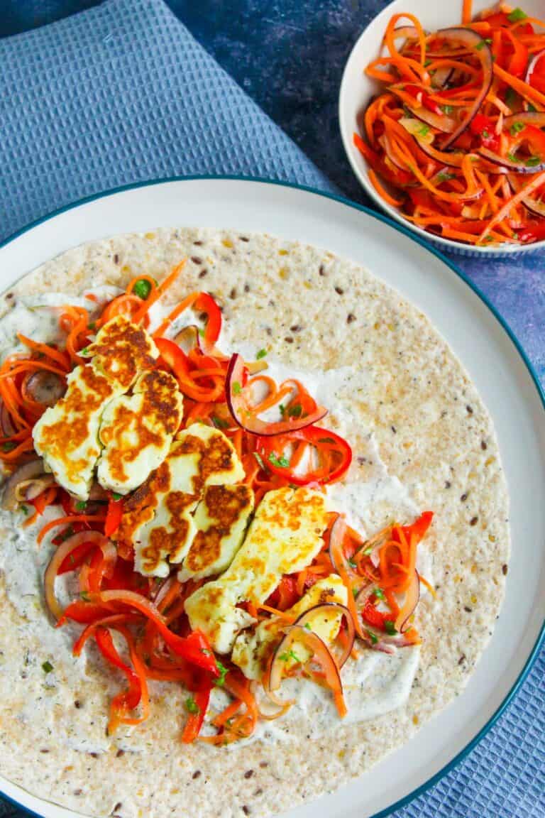 Halloumi Wraps with Ranch and Slaw