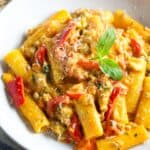 One Pot Sausage and Pepper Pasta.