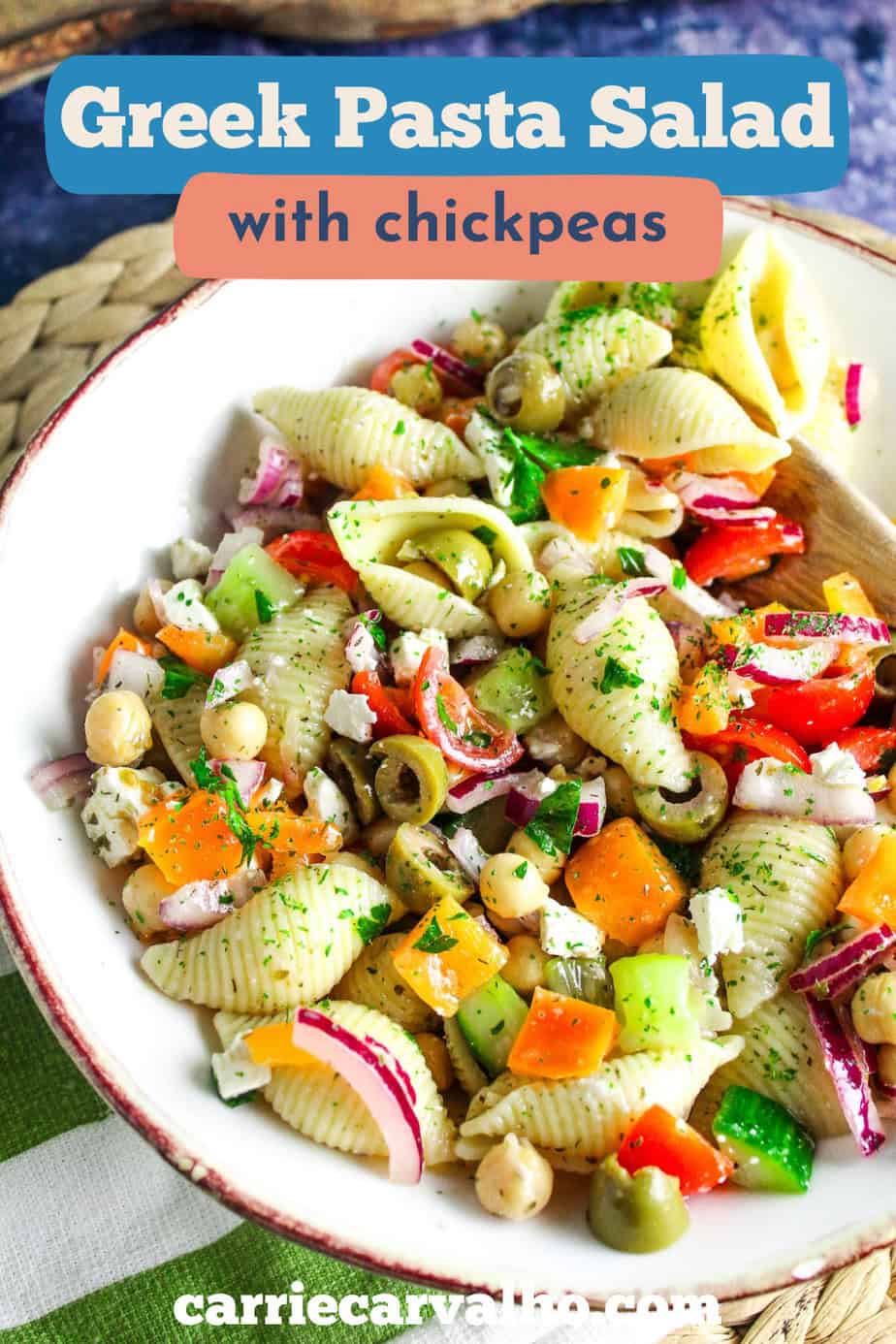 Greek Pasta Salad with Chickpeas
