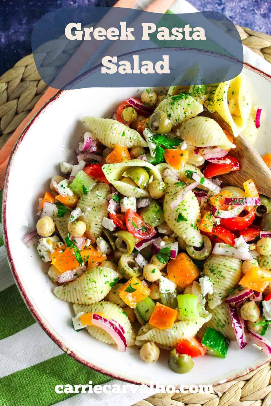 Greek Pasta Salad with Chickpeas