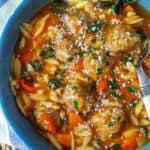 Italian Meatball and Orzo Soup