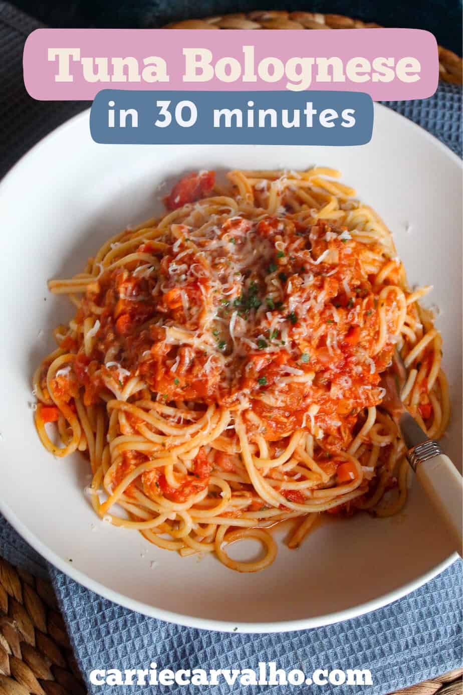 Tuna Bolognese (20 Minute Pasta)